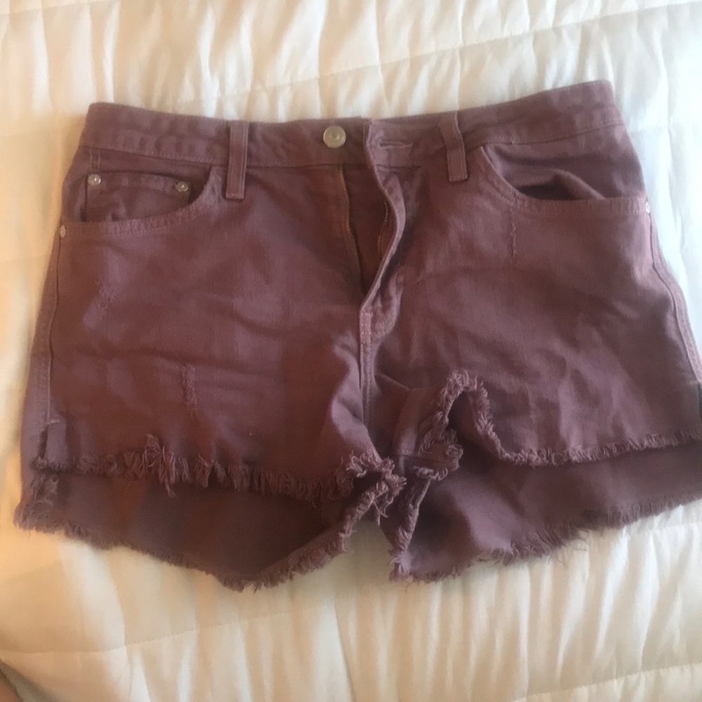 Maroon Highwaisted Shorts